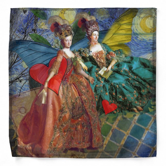 Classic Gothic Gemini Whimsical Butterfly Woman Bandana (Front)