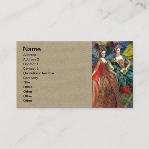 Classic Gothic Gemini Whimsical Butterfly Woman Business Card
