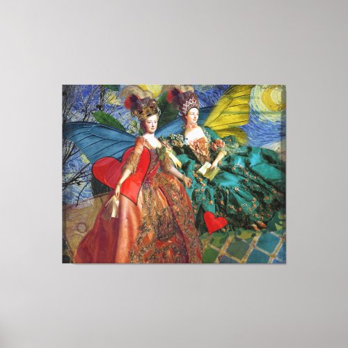 Classic Gothic Gemini Whimsical Butterfly Woman Canvas Print