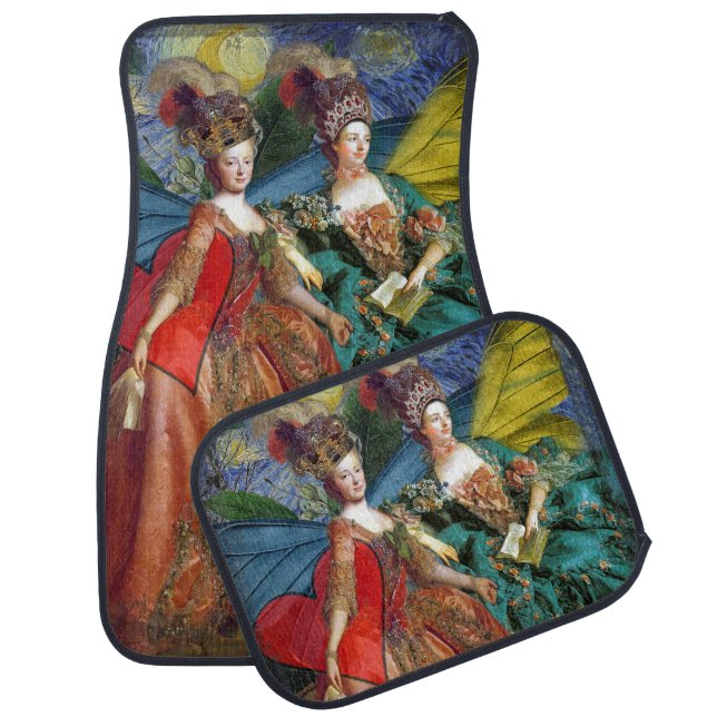 Classic Gothic Gemini Whimsical Butterfly Woman Car Floor Mat (Set)