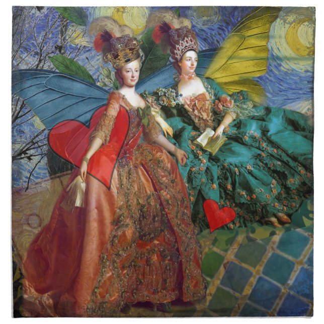Classic Gothic Gemini Whimsical Butterfly Woman Cloth Napkin (Front)