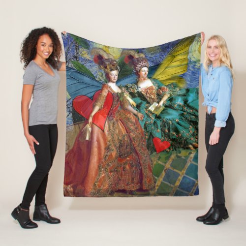 Classic Gothic Gemini Whimsical Butterfly Woman Fleece Blanket