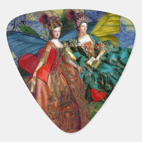 Classic Gothic Gemini Whimsical Butterfly Woman Guitar Pick