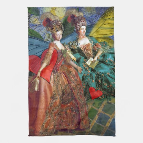 Classic Gothic Gemini Whimsical Butterfly Woman Kitchen Towel