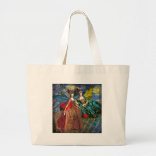 Classic Gothic Gemini Whimsical Butterfly Woman Large Tote Bag