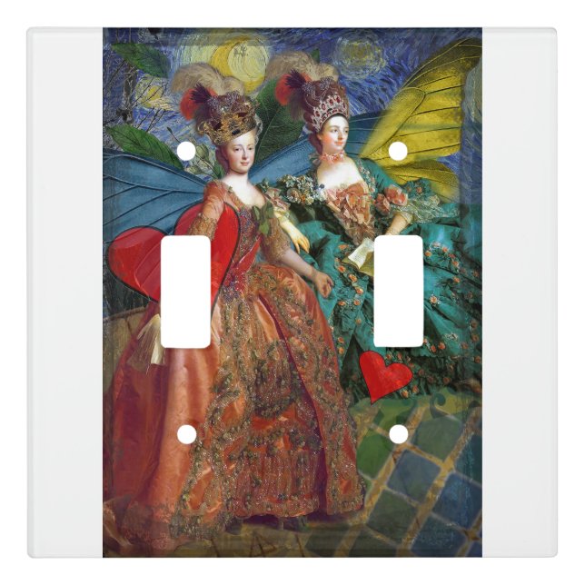 Classic Gothic Gemini Whimsical Butterfly Woman Light Switch Cover (Front)