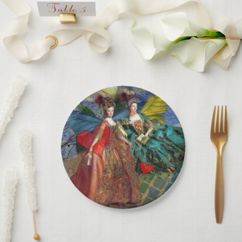 Classic Gothic Gemini Whimsical Butterfly Woman Paper Plates