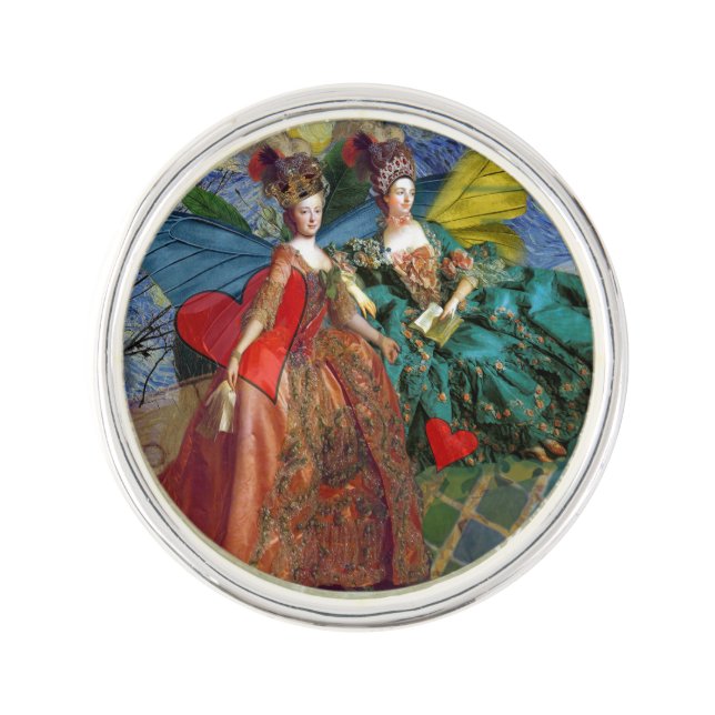 Classic Gothic Gemini Whimsical Butterfly Woman Pin (Front)