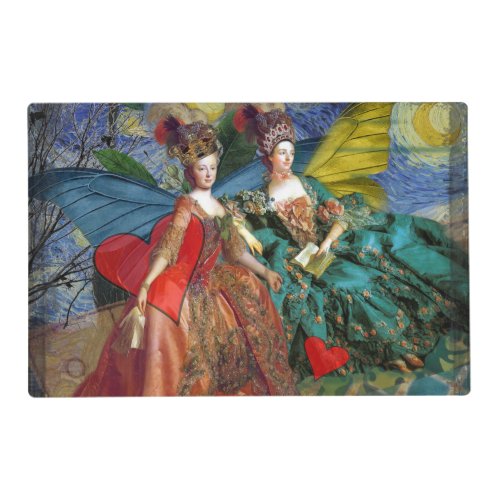 Classic Gothic Gemini Whimsical Butterfly Woman Placemat