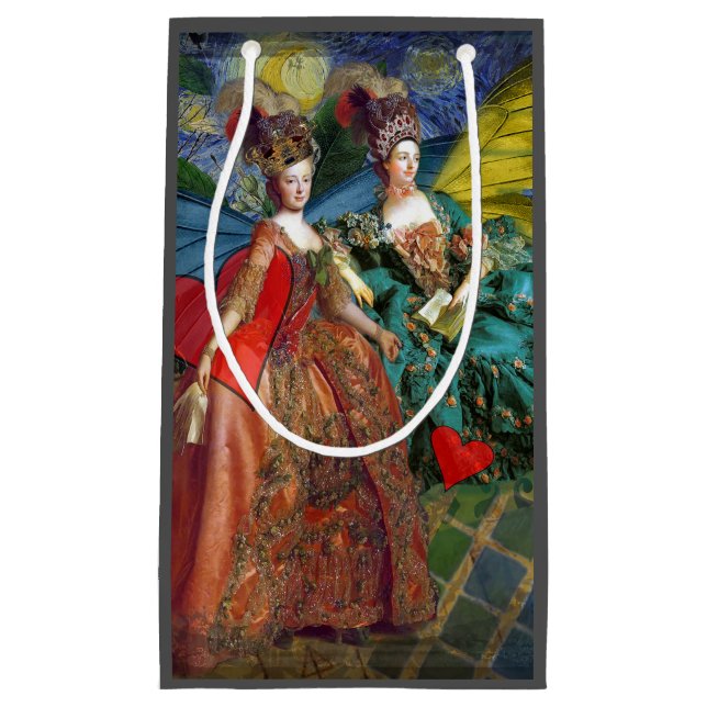 Classic Gothic Gemini Whimsical Butterfly Woman Small Gift Bag (Front)