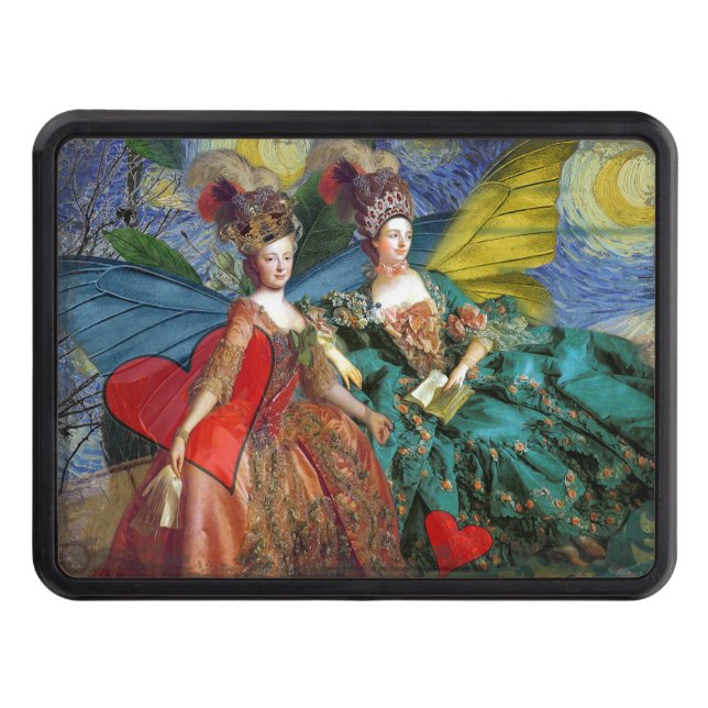 Classic Gothic Gemini Whimsical Butterfly Woman Tow Hitch Cover (Front)