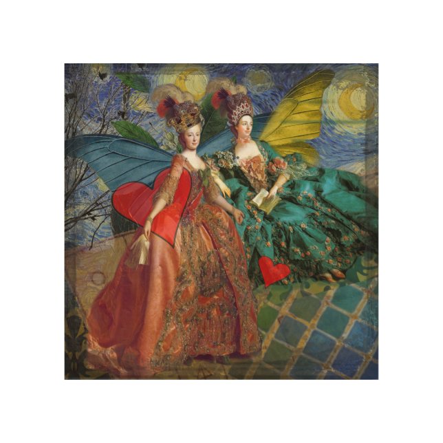 Classic Gothic Gemini Whimsical Butterfly Woman Wood Wall Decor (Front)