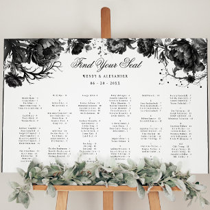 Classic Gothic White Horizontal Seating Chart Foam Board