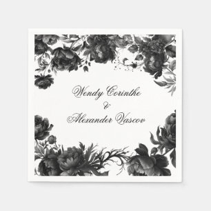 Classic Gothic White Wedding Napkins