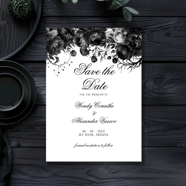 Classic Gothic White Wedding Save The Date (Creator Uploaded)