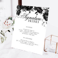 Classic Gothic White Wedding Signature Drinks