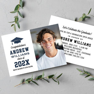 Classic Grad Cap Graduation Party Graduate Letterpress Photo Cards