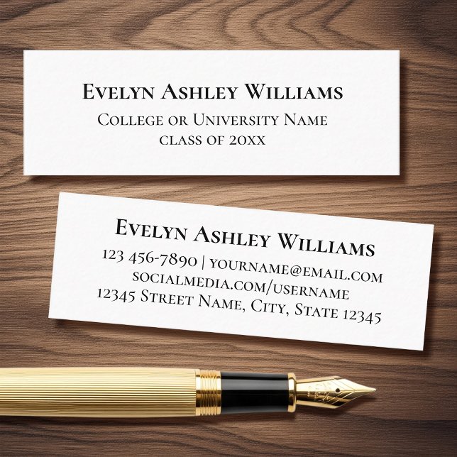 Classic Graduate Name Mini Insert Contact Card (Creator Uploaded)