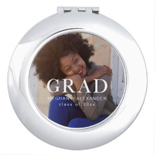 Classic Graduate Photo and Name Compact Mirror