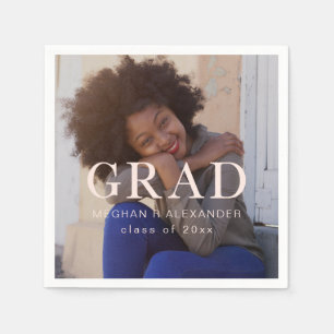 Classic Graduate Photo and Name Napkins