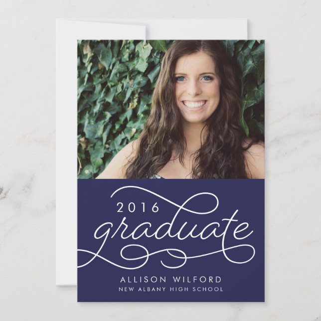 Classic Graduate Photo Graduation Announcement (Front)