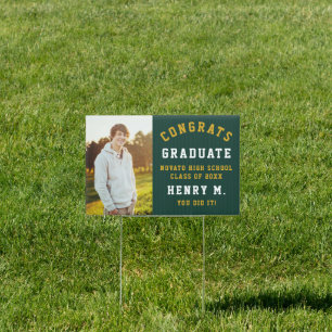 Classic Graduate Photo Graduation High School Sign