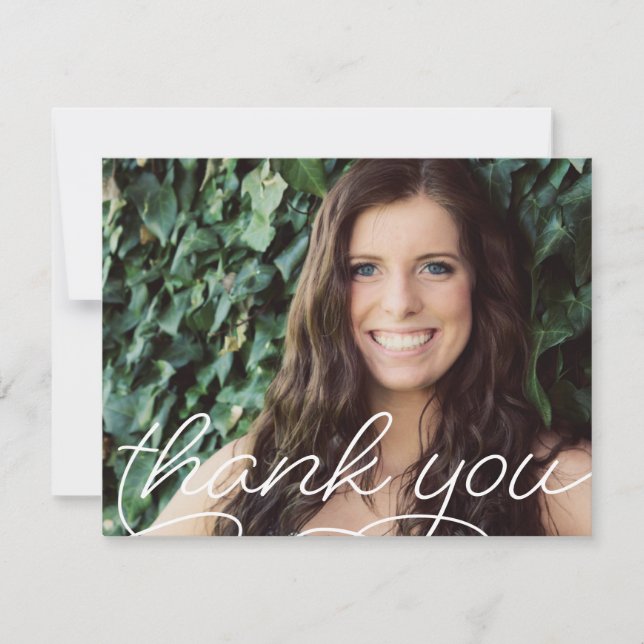 Classic Graduate Photo Thank You Note Card (Front)