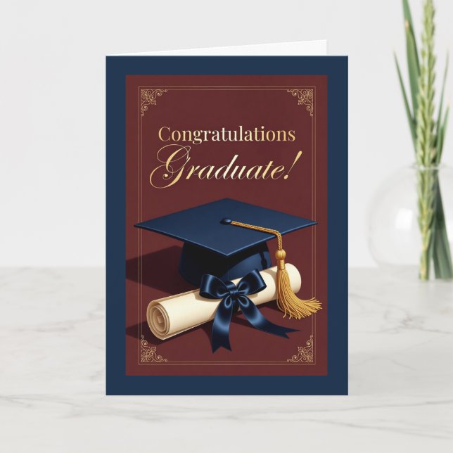 Classic Graduation Achievement Theme Card (Front)