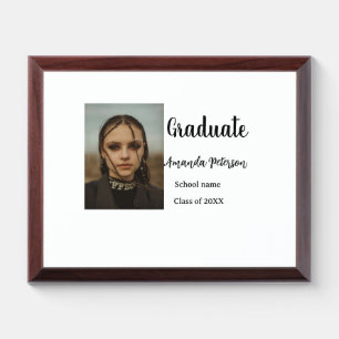 Classic graduation add photo name class year schoo award plaque