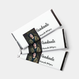 Classic graduation add photo name class year schoo hershey bar favors
