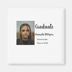 Classic graduation add photo name class year schoo magnet