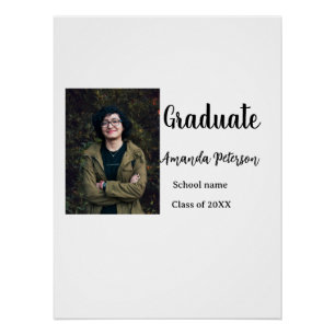 Classic graduation add photo name class year schoo poster