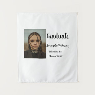 Classic graduation add photo name class year schoo tapestry