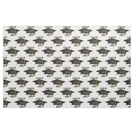 Classic Graduation Cap Class of 20XX Pattern Fabric