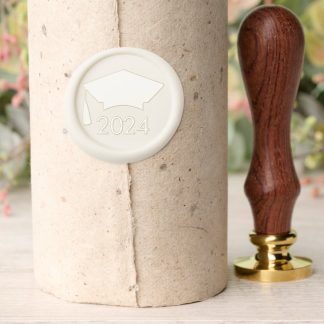 Classic Graduation Cap Class Year Wax Seal Stamp (Insitu (Parchment))