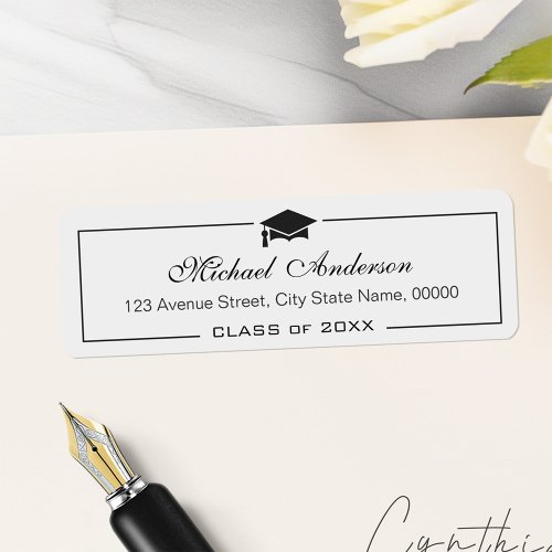 Classic Graduation Cap Graduate Address Label