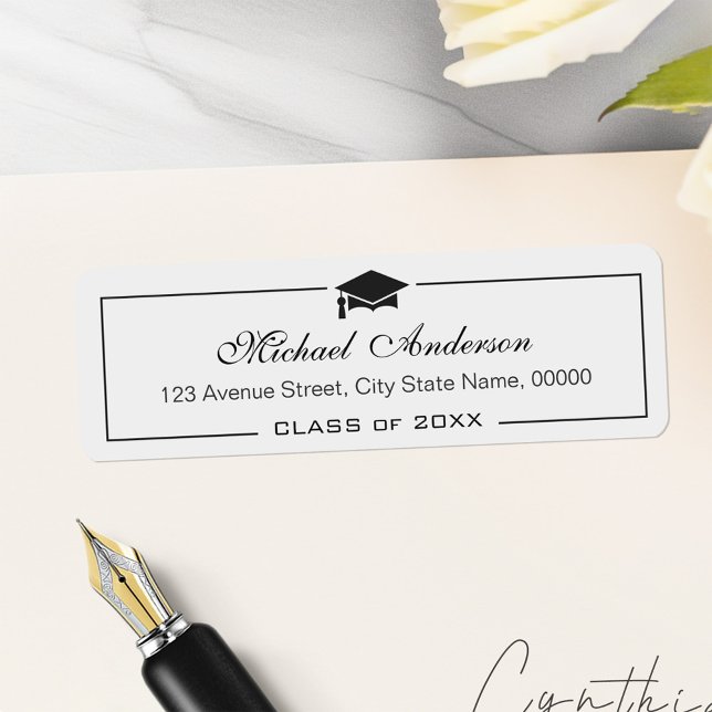 Classic Graduation Cap Graduate Address Label (Creator Uploaded)
