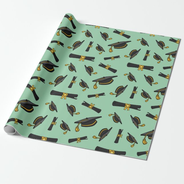 Classic Graduation Congratulation Gift Seamless Wrapping Paper (Unrolled)