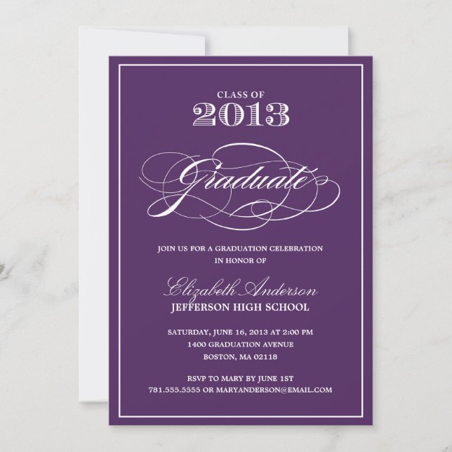 Classic Graduation Invitation (Front)