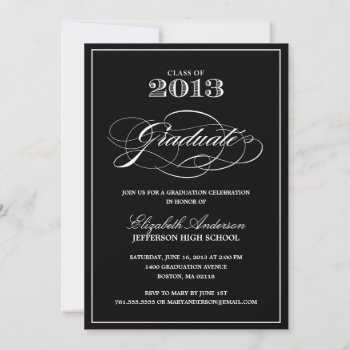 Classic Graduation Invitation by PeridotPaperie at Zazzle