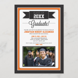 Classic Graduation Party Invitation (orange)