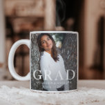 Classic Graduation Photo Mug<br><div class="desc">Simple and classic graduation photo mug with stylish grad typography with name and class year in white text.</div>