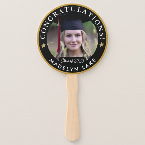 Classic Graduation Photo School Colors Class of 23 Hand Fan