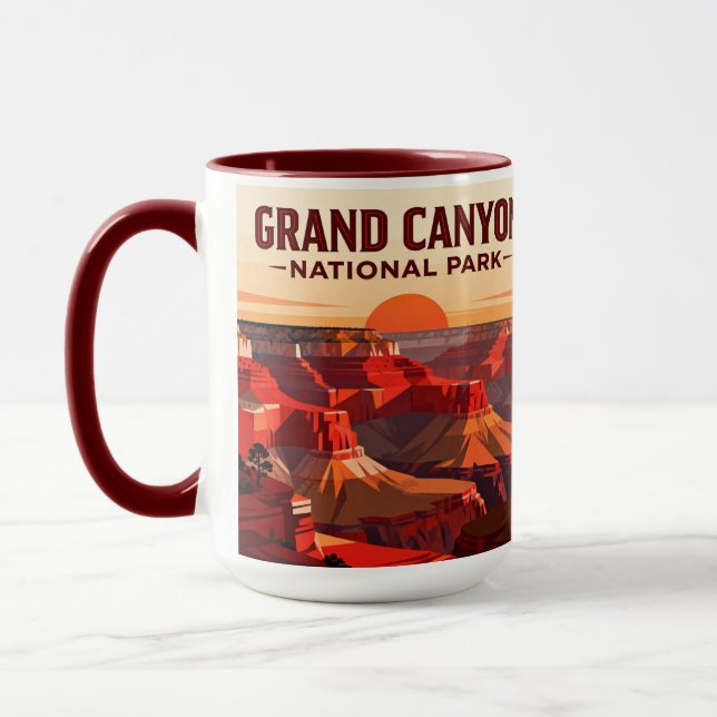 Classic Grand Canyon WPA Style Personalized Mug (Left)