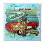 Classic Grandpa Ceramic Tile<br><div class="desc">Classic Grandpa tile, t-shirt, Grandpa apparel, Grandpa t-shirts, Grandpa gifts by ArtMuvz Illustration. Funny Grandpa Christmas gifts, birthday , Fathers Day T-shirts, gifts and apparel. HOW TO PERSONALIZE add your name or add text instead. Customize this grandpa tile to make it uniquely yours or to give as a personalized gift...</div>