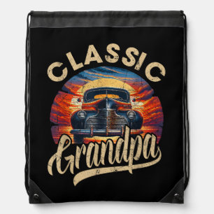 Classic Grandpa Funny Saying Car Lover Men Dad Pap Drawstring Bag