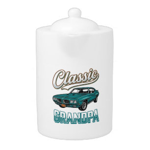 Classic Grandpa Vintage Car T-Shirt Design_1 Teapot