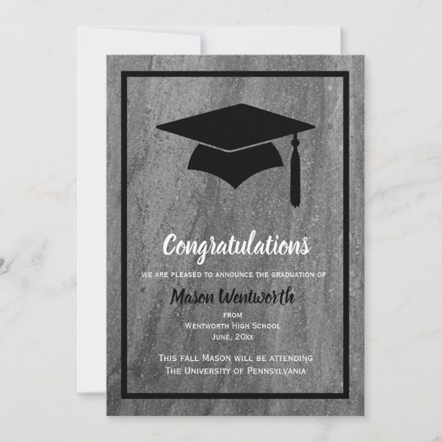 Classic Granite Graduation Announcement (Front)