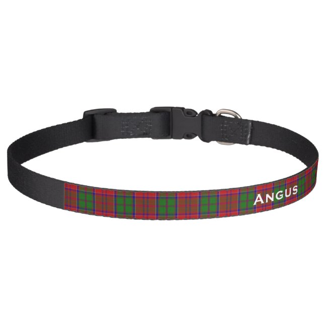 Classic Grant Tartan Plaid Custom Dog Collar (Front)