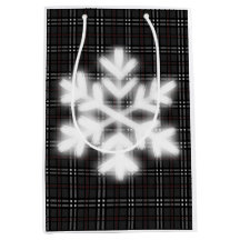 Classic gray and black plaid pattern snowflake